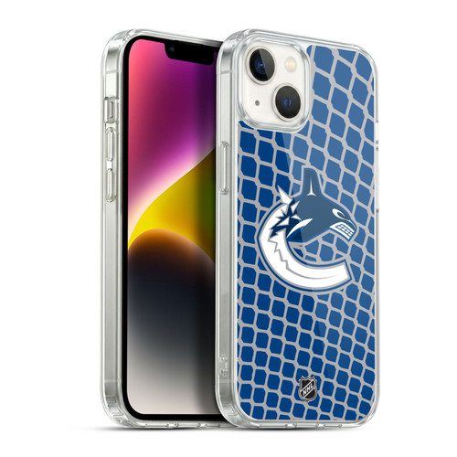 NHL Vancouver Canucks Net Pattern Soft Gel Case for Apple iPhone 14 Plus & MagSafe