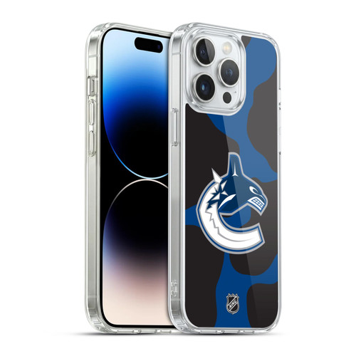 NHL Vancouver Canucks Cow Pattern Soft Gel Case for Apple iPhone 14 Pro Max & MagSafe