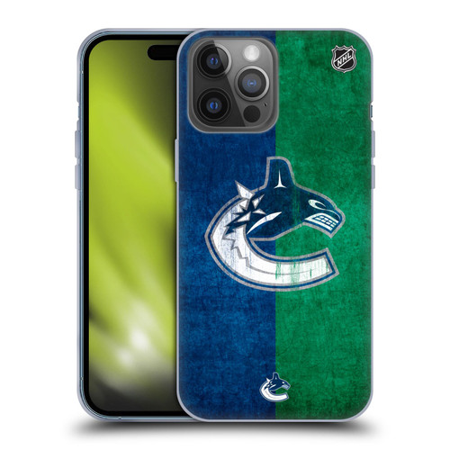 NHL Vancouver Canucks Half Distressed Soft Gel Case for Apple iPhone 14 Pro Max