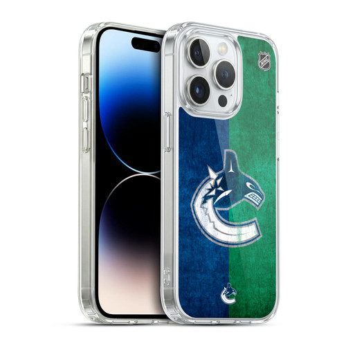 NHL Vancouver Canucks Half Distressed Soft Gel Case for Apple iPhone 14 Pro & MagSafe