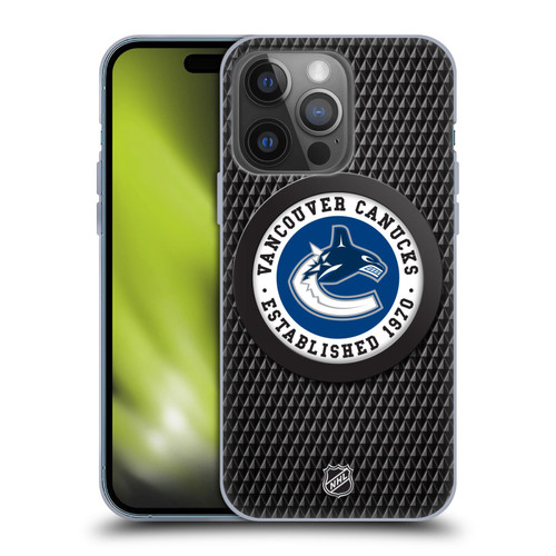 NHL Vancouver Canucks Puck Texture Soft Gel Case for Apple iPhone 14 Pro