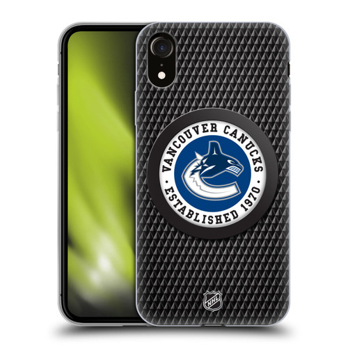 NHL Vancouver Canucks Puck Texture Soft Gel Case for Apple iPhone XR