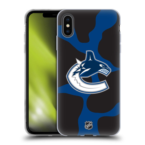 NHL Vancouver Canucks Cow Pattern Soft Gel Case for Apple iPhone XS Max
