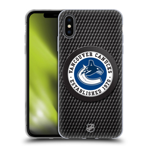 NHL Vancouver Canucks Puck Texture Soft Gel Case for Apple iPhone XS Max