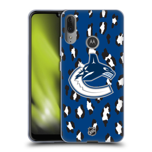 NHL Vancouver Canucks Leopard Patten Soft Gel Case for Motorola Moto E6 Plus