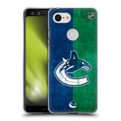 NHL Vancouver Canucks Half Distressed Soft Gel Case for Google Pixel 3