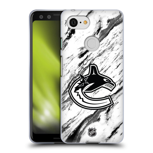NHL Vancouver Canucks Marble Soft Gel Case for Google Pixel 3