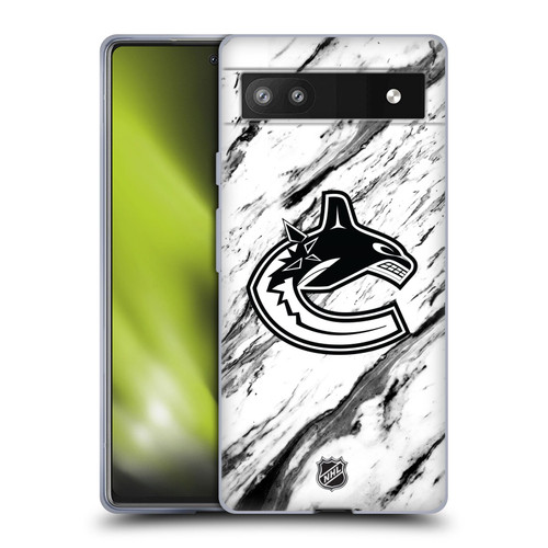 NHL Vancouver Canucks Marble Soft Gel Case for Google Pixel 6a