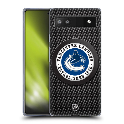 NHL Vancouver Canucks Puck Texture Soft Gel Case for Google Pixel 6a