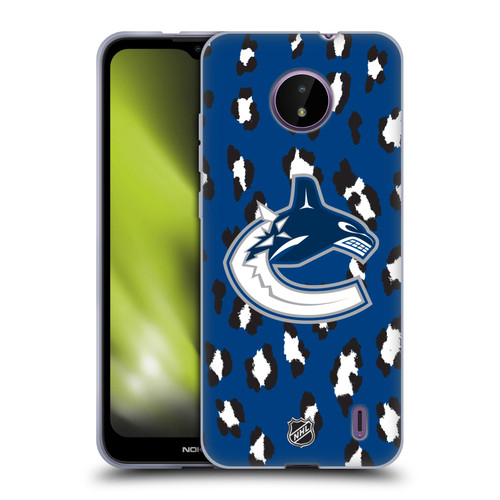NHL Vancouver Canucks Leopard Patten Soft Gel Case for Nokia C10 / C20