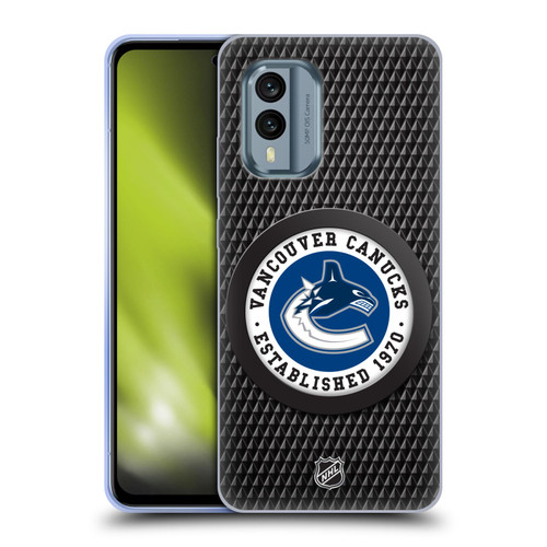 NHL Vancouver Canucks Puck Texture Soft Gel Case for Nokia X30