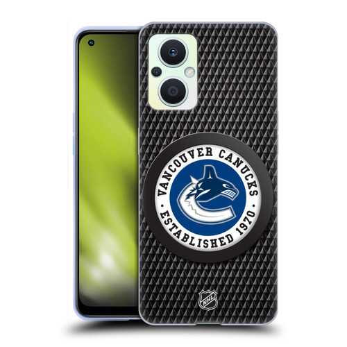 NHL Vancouver Canucks Puck Texture Soft Gel Case for OPPO Reno8 Lite