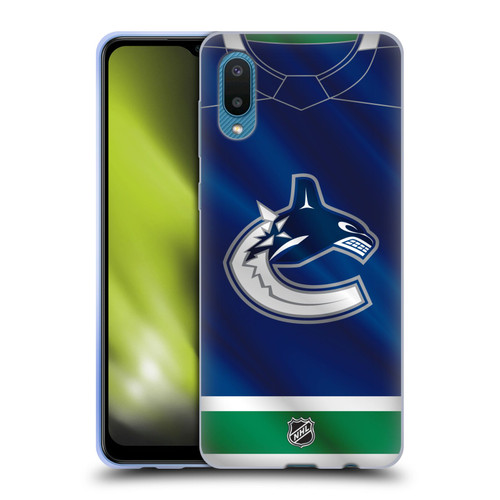 NHL Vancouver Canucks Jersey Soft Gel Case for Samsung Galaxy A02/M02 (2021)