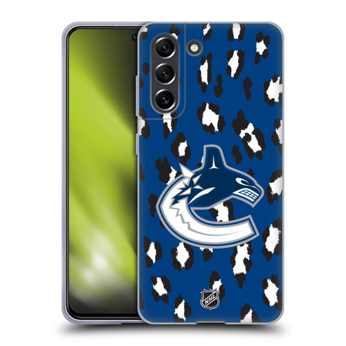 NHL Vancouver Canucks Leopard Patten Soft Gel Case for Samsung Galaxy S21 FE 5G