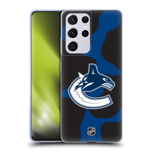 NHL Vancouver Canucks Cow Pattern Soft Gel Case for Samsung Galaxy S21 Ultra 5G