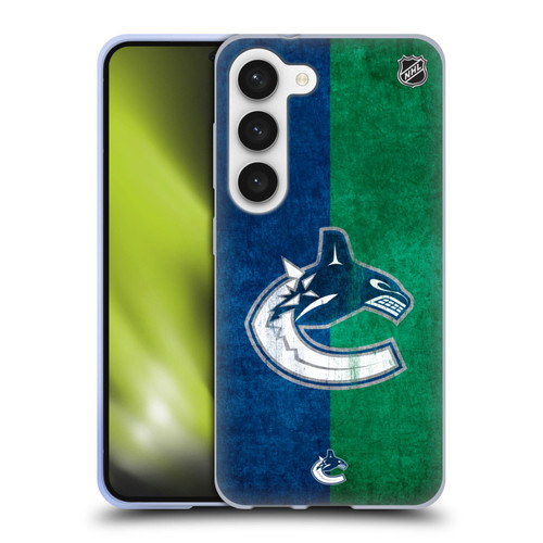 NHL Vancouver Canucks Half Distressed Soft Gel Case for Samsung Galaxy S23 5G