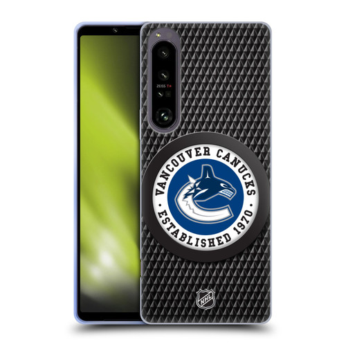 NHL Vancouver Canucks Puck Texture Soft Gel Case for Sony Xperia 1 IV