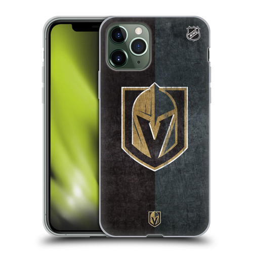 NHL Vegas Golden Knights Half Distressed Soft Gel Case for Apple iPhone 11 Pro