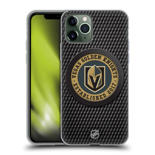 NHL Vegas Golden Knights Puck Texture Soft Gel Case for Apple iPhone 11 Pro