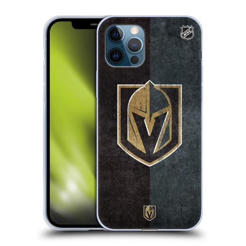 NHL Vegas Golden Knights Half Distressed Soft Gel Case for Apple iPhone 12 / iPhone 12 Pro