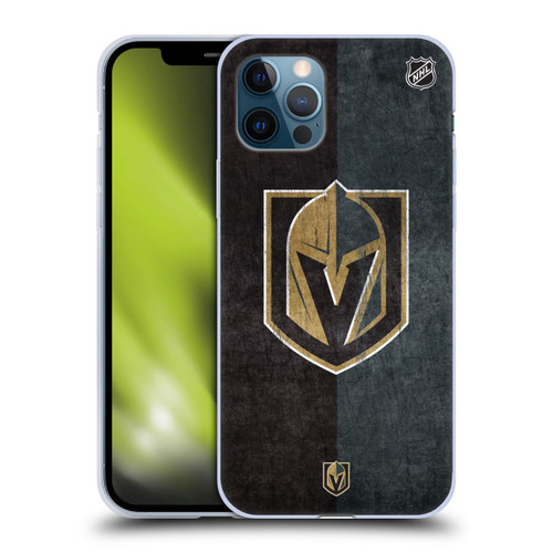 NHL Vegas Golden Knights Half Distressed Soft Gel Case for Apple iPhone 12 / iPhone 12 Pro