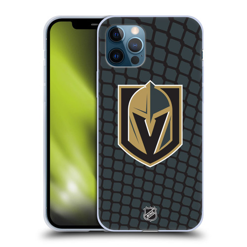 NHL Vegas Golden Knights Net Pattern Soft Gel Case for Apple iPhone 12 / iPhone 12 Pro