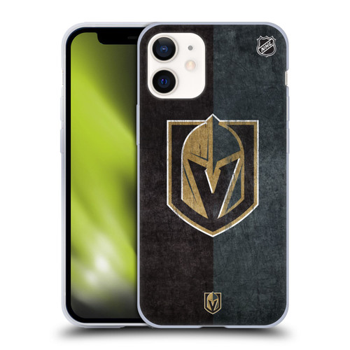 NHL Vegas Golden Knights Half Distressed Soft Gel Case for Apple iPhone 12 Mini