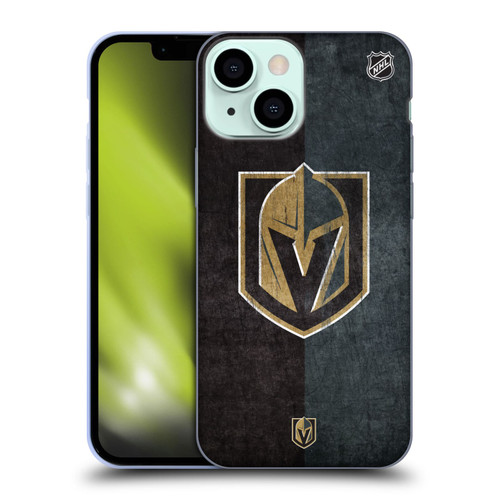 NHL Vegas Golden Knights Half Distressed Soft Gel Case for Apple iPhone 13 Mini