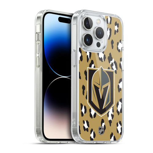 NHL Vegas Golden Knights Leopard Pattern Soft Gel Case for Apple iPhone 13 Pro