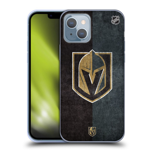 NHL Vegas Golden Knights Half Distressed Soft Gel Case for Apple iPhone 14