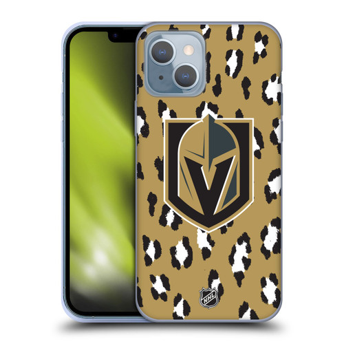 NHL Vegas Golden Knights Leopard Pattern Soft Gel Case for Apple iPhone 14