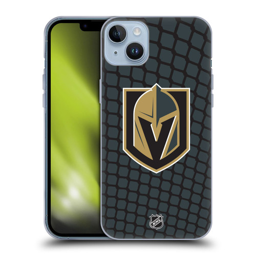 NHL Vegas Golden Knights Net Pattern Soft Gel Case for Apple iPhone 14 Plus