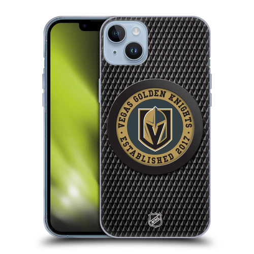 NHL Vegas Golden Knights Puck Texture Soft Gel Case for Apple iPhone 14 Plus