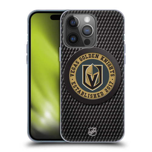 NHL Vegas Golden Knights Puck Texture Soft Gel Case for Apple iPhone 14 Pro