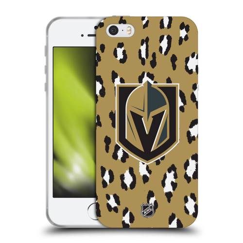 NHL Vegas Golden Knights Leopard Patten Soft Gel Case for Apple iPhone 5 / 5s / iPhone SE 2016