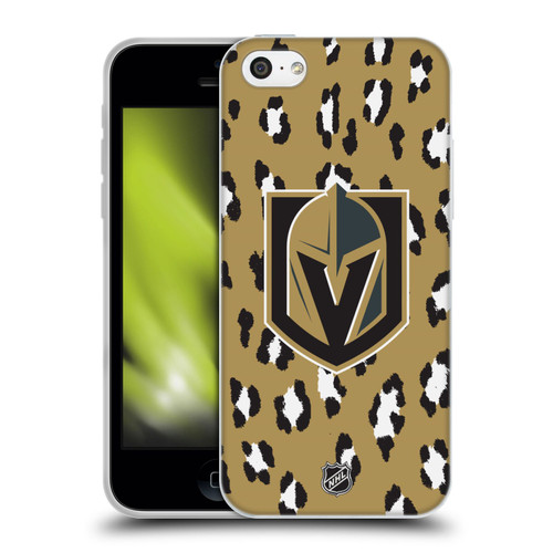 NHL Vegas Golden Knights Leopard Patten Soft Gel Case for Apple iPhone 5c