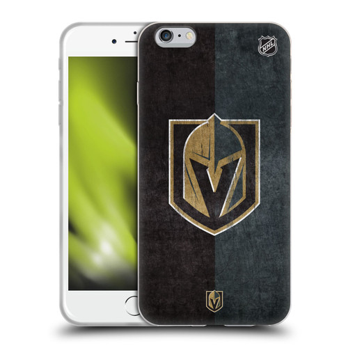 NHL Vegas Golden Knights Half Distressed Soft Gel Case for Apple iPhone 6 Plus / iPhone 6s Plus