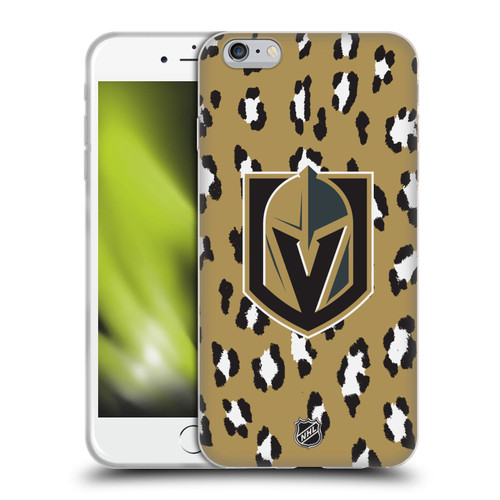NHL Vegas Golden Knights Leopard Patten Soft Gel Case for Apple iPhone 6 Plus / iPhone 6s Plus