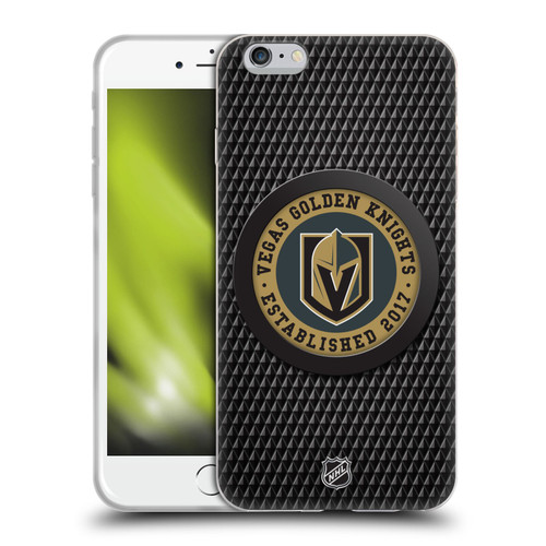 NHL Vegas Golden Knights Puck Texture Soft Gel Case for Apple iPhone 6 Plus / iPhone 6s Plus