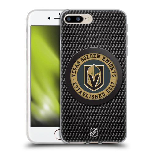 NHL Vegas Golden Knights Puck Texture Soft Gel Case for Apple iPhone 7 Plus / iPhone 8 Plus