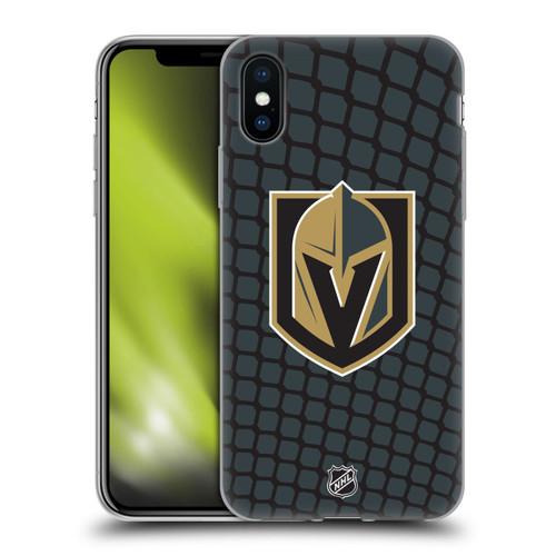 NHL Vegas Golden Knights Net Pattern Soft Gel Case for Apple iPhone X / iPhone XS