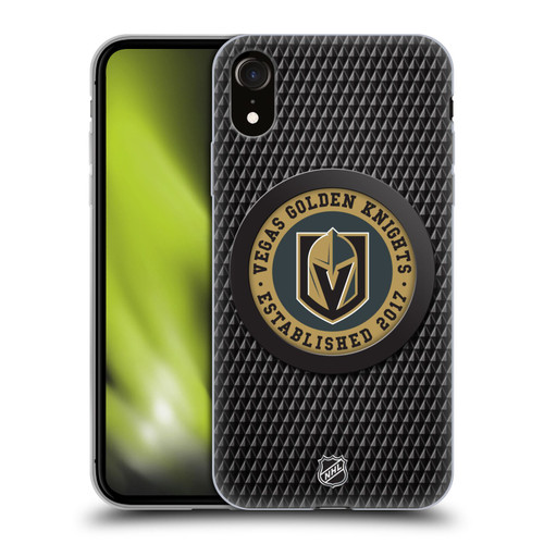 NHL Vegas Golden Knights Puck Texture Soft Gel Case for Apple iPhone XR