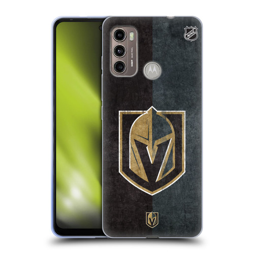 NHL Vegas Golden Knights Half Distressed Soft Gel Case for Motorola Moto G60 / Moto G40 Fusion