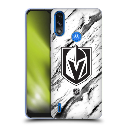NHL Vegas Golden Knights Marble Soft Gel Case for Motorola Moto E7 Power / Moto E7i Power
