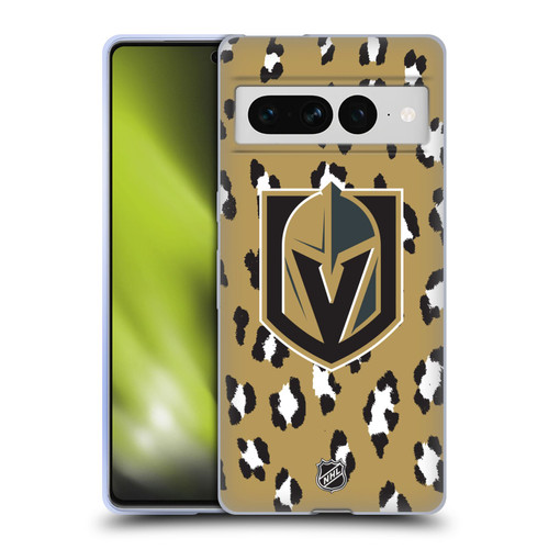 NHL Vegas Golden Knights Leopard Pattern Soft Gel Case for Google Pixel 7 Pro