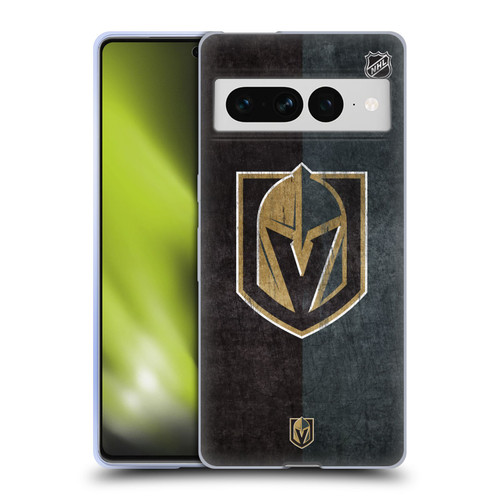 NHL Vegas Golden Knights Half Distressed Soft Gel Case for Google Pixel 7 Pro