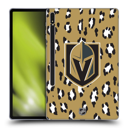 NHL Vegas Golden Knights Leopard Patten Soft Gel Case for Samsung Galaxy Tab S8 Plus