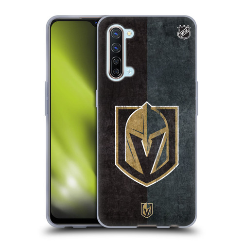 NHL Vegas Golden Knights Half Distressed Soft Gel Case for OPPO Find X2 Lite 5G