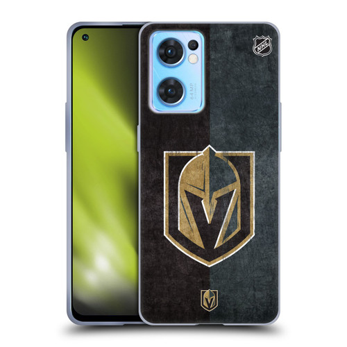 NHL Vegas Golden Knights Half Distressed Soft Gel Case for OPPO Reno7 5G / Find X5 Lite