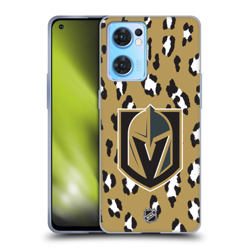 NHL Vegas Golden Knights Leopard Patten Soft Gel Case for OPPO Reno7 5G / Find X5 Lite